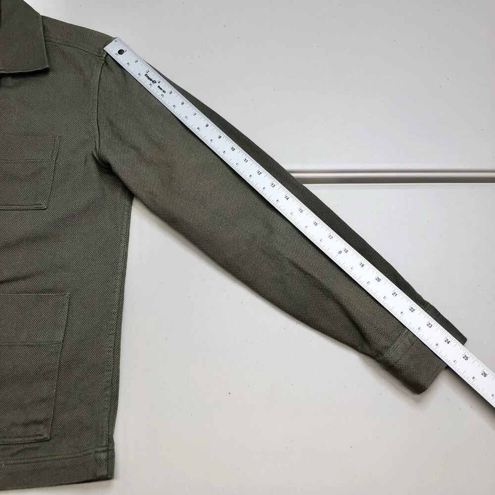 Reiss Men’s Nico Cotton Press Stud Overshirt Small Olive Green 100% Cotton - Picture 4 of 10